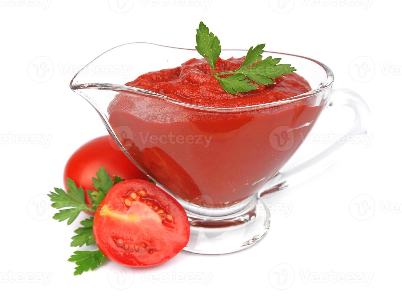 Tomatoes paste on white photo