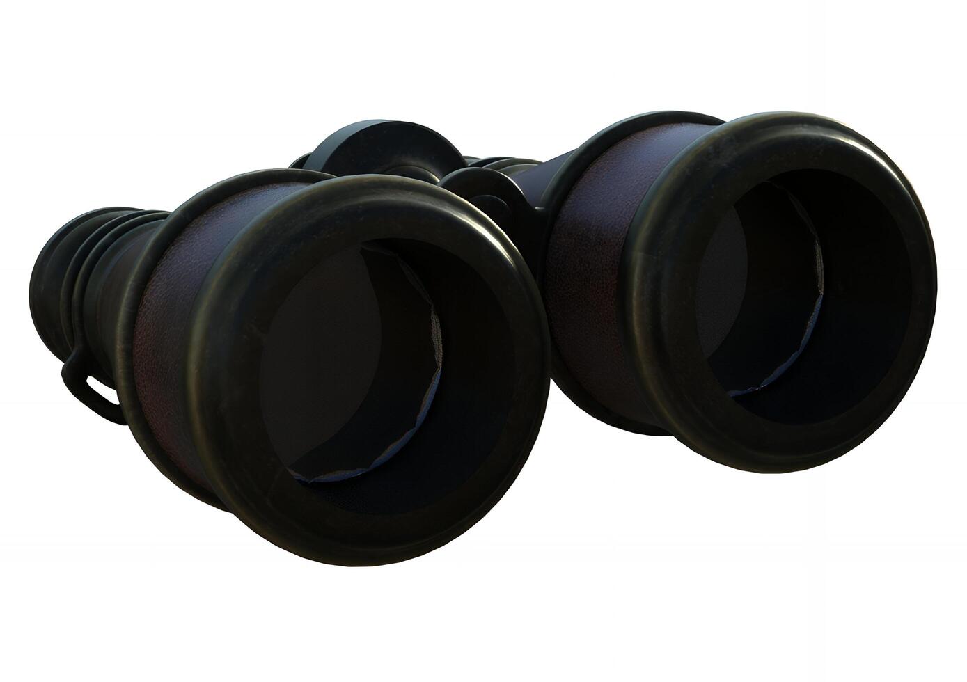 Front view of binocular isolated on white background photo