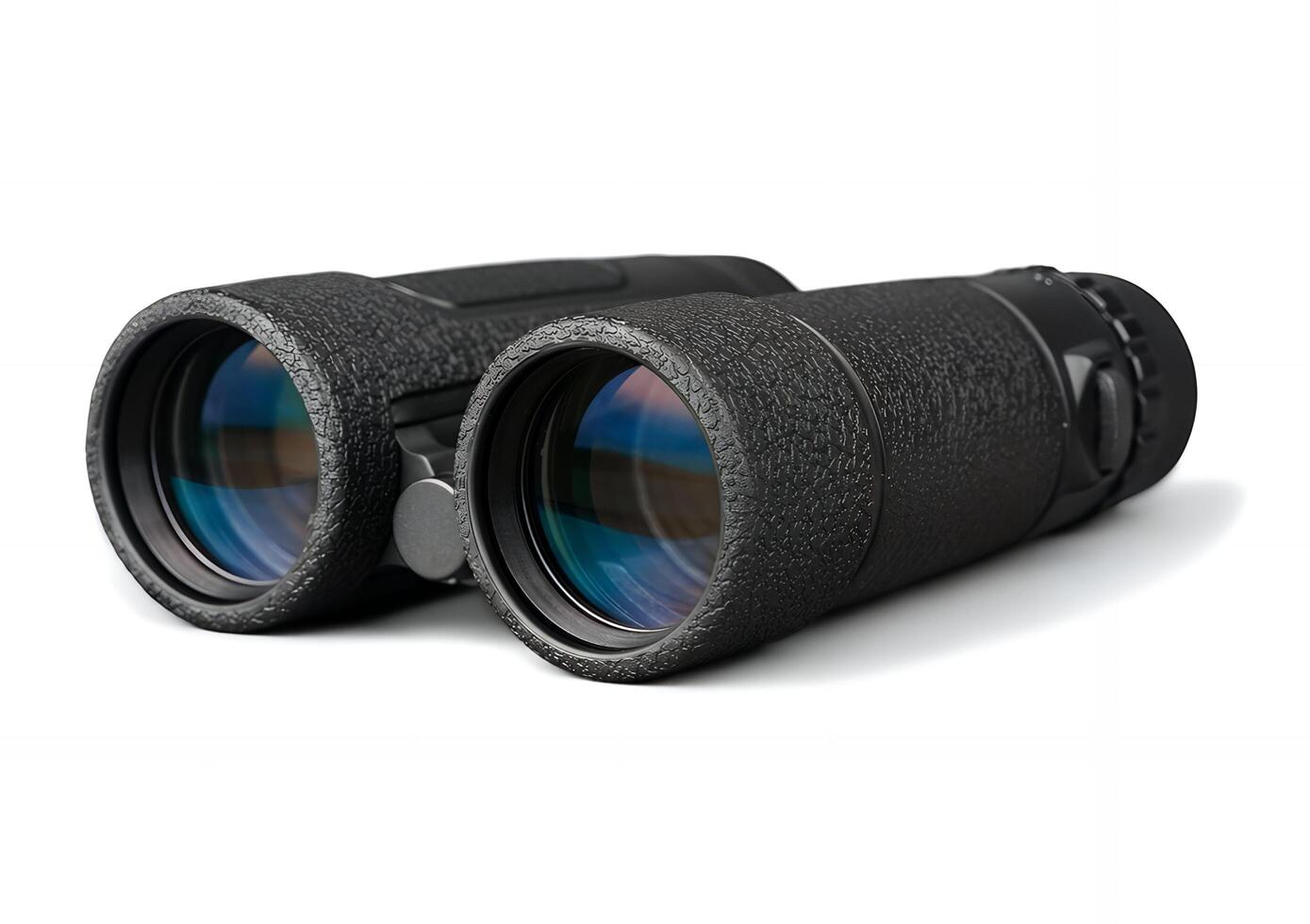 Side view of binoculars isolated on white background photo