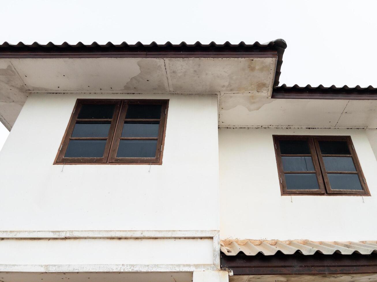.An old abandoned house filled with water stains. photo