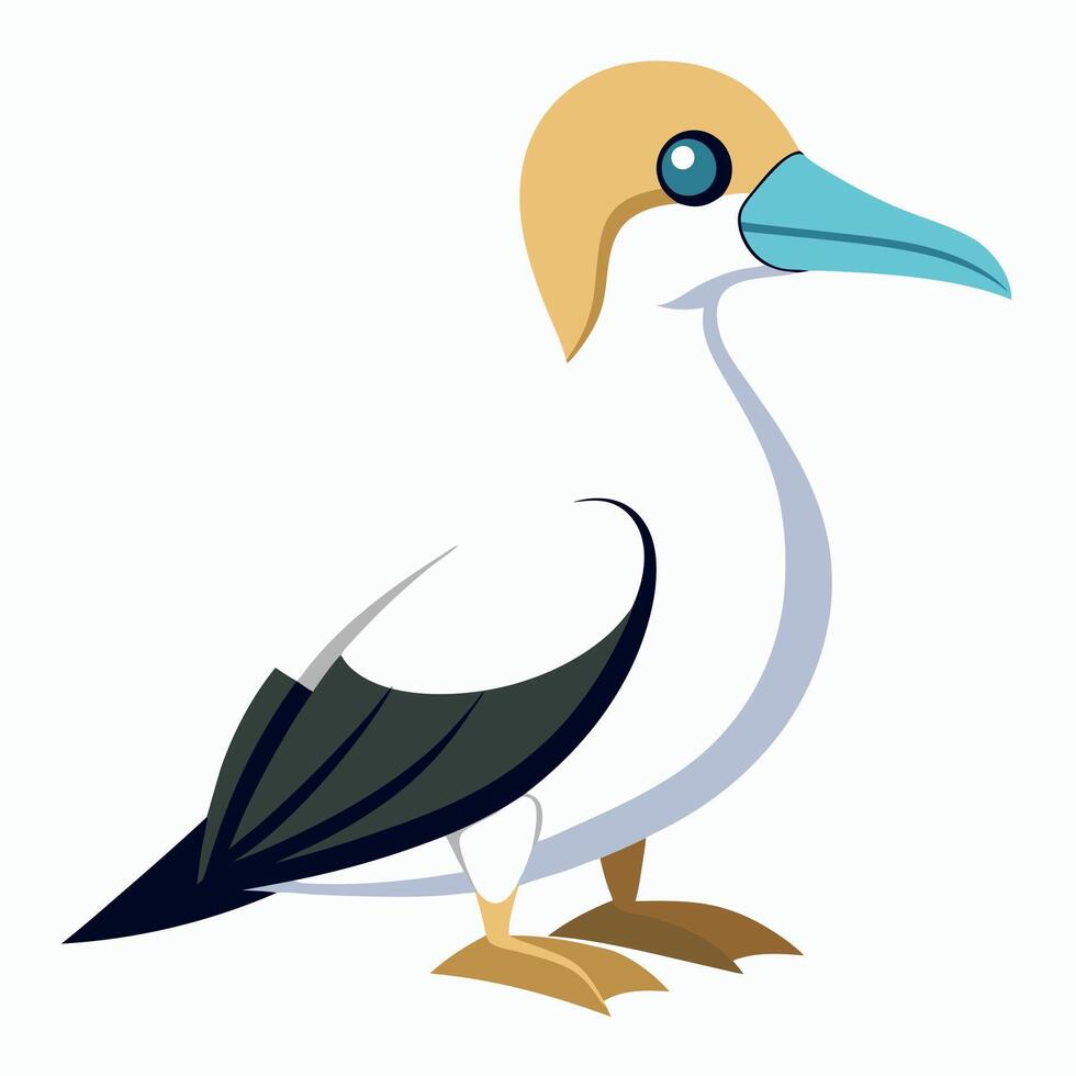Cape Gannet Bird play kawaii vector