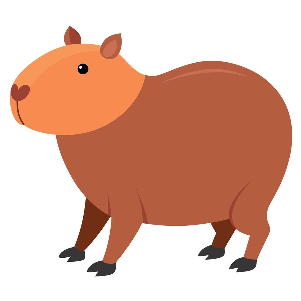 Capybara walks kawaii vector