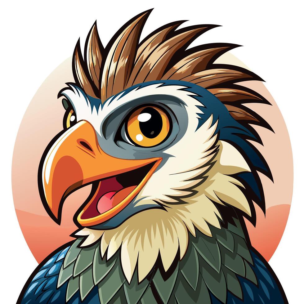 Caracara bird smiles kawaii vector