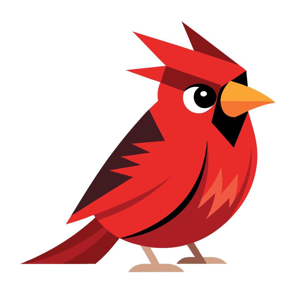 Cardinal Bird stay kawaii vector