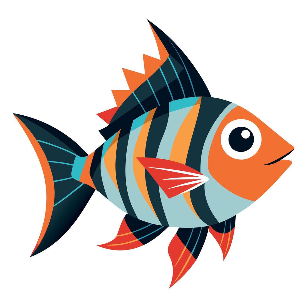 Cardinalfish fish learns kawaii vector