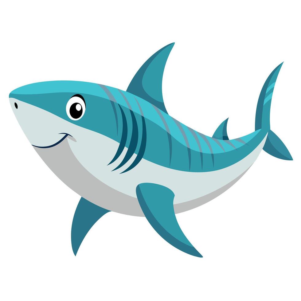 Caribbean Reef Shark knocks kawaii vector
