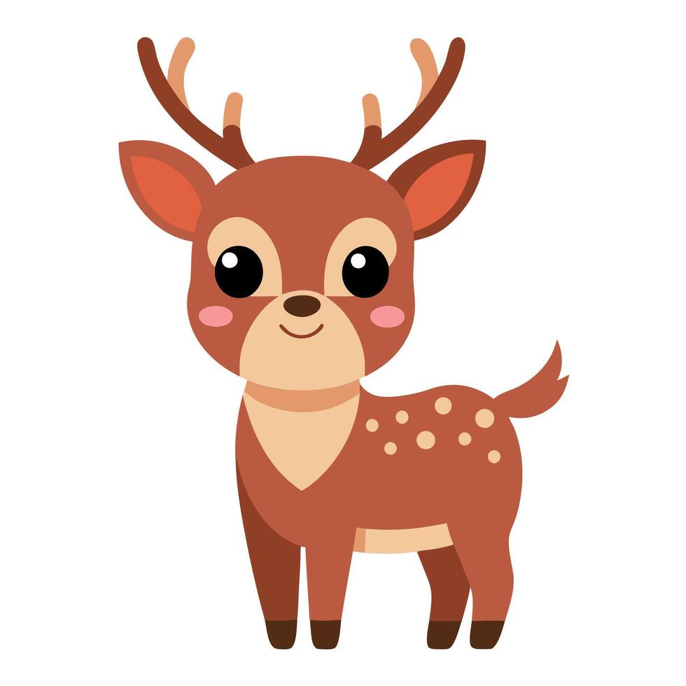 Caribou deer smiles kawaii vector