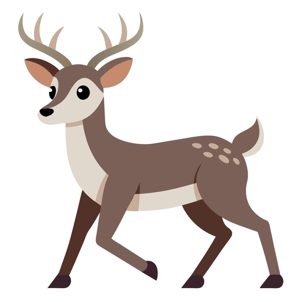 Caribou deer walks kawaii vector