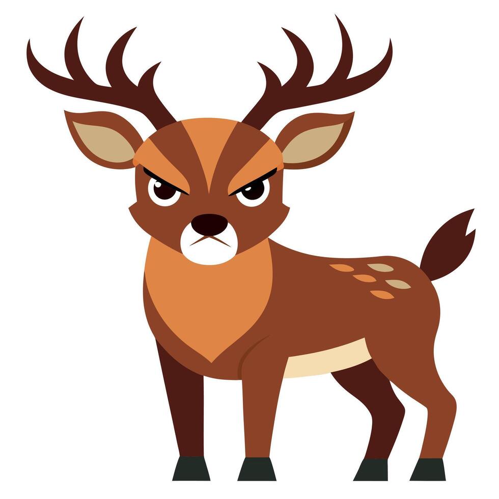 Caribou deer angry kawaii vector