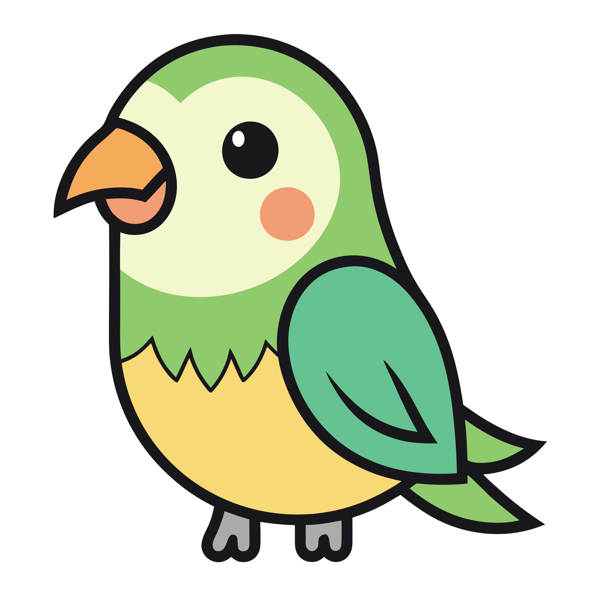 Carolina Parakeet bird sleeps kawaii 48574750 Vector Art at Vecteezy