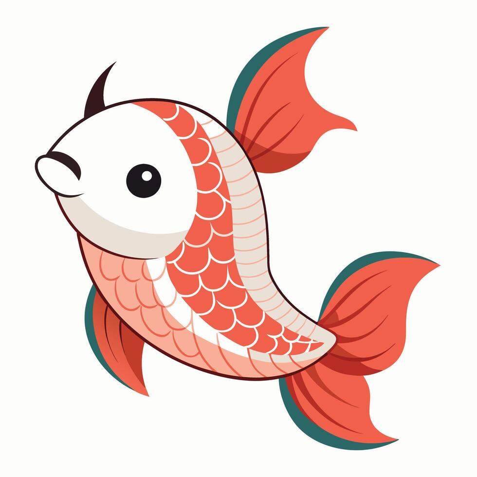 Carp fish knocks kawaii vector