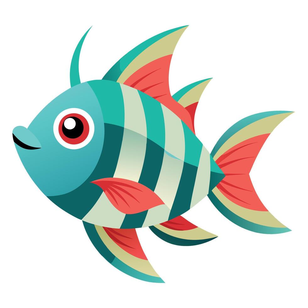 Carp fish reading kawaii vector