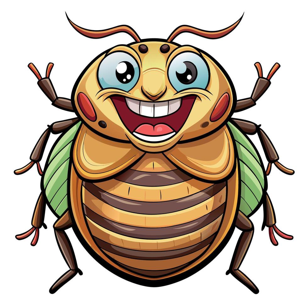 Carpet Beetle laughs kawaii vector