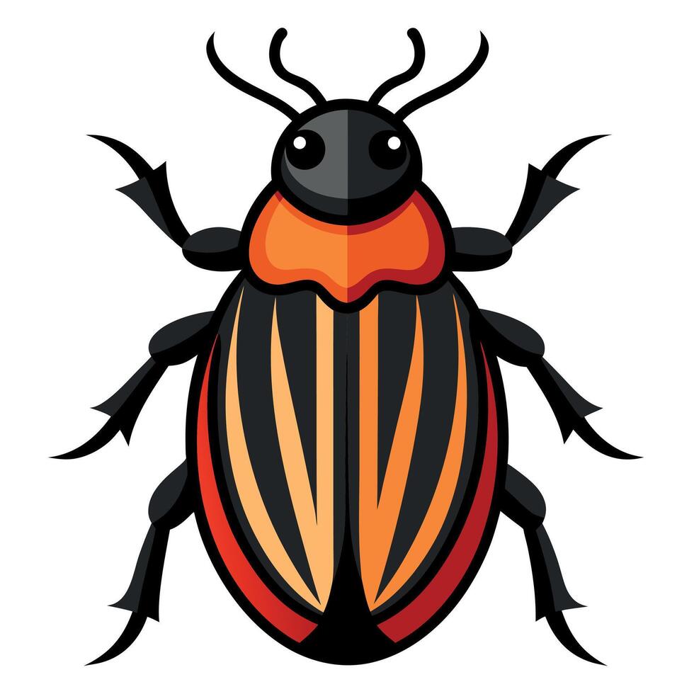 Carrion Beetle runs kawaii vector