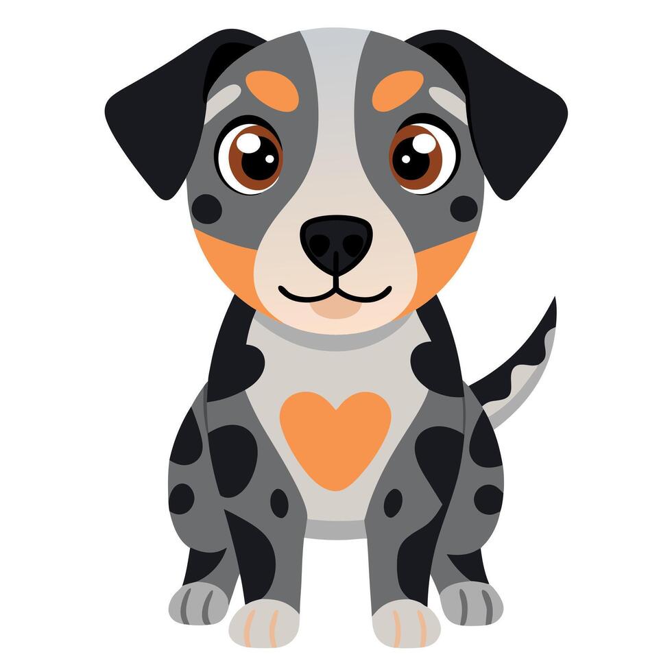Catahoula Leopard laughs kawaii vector