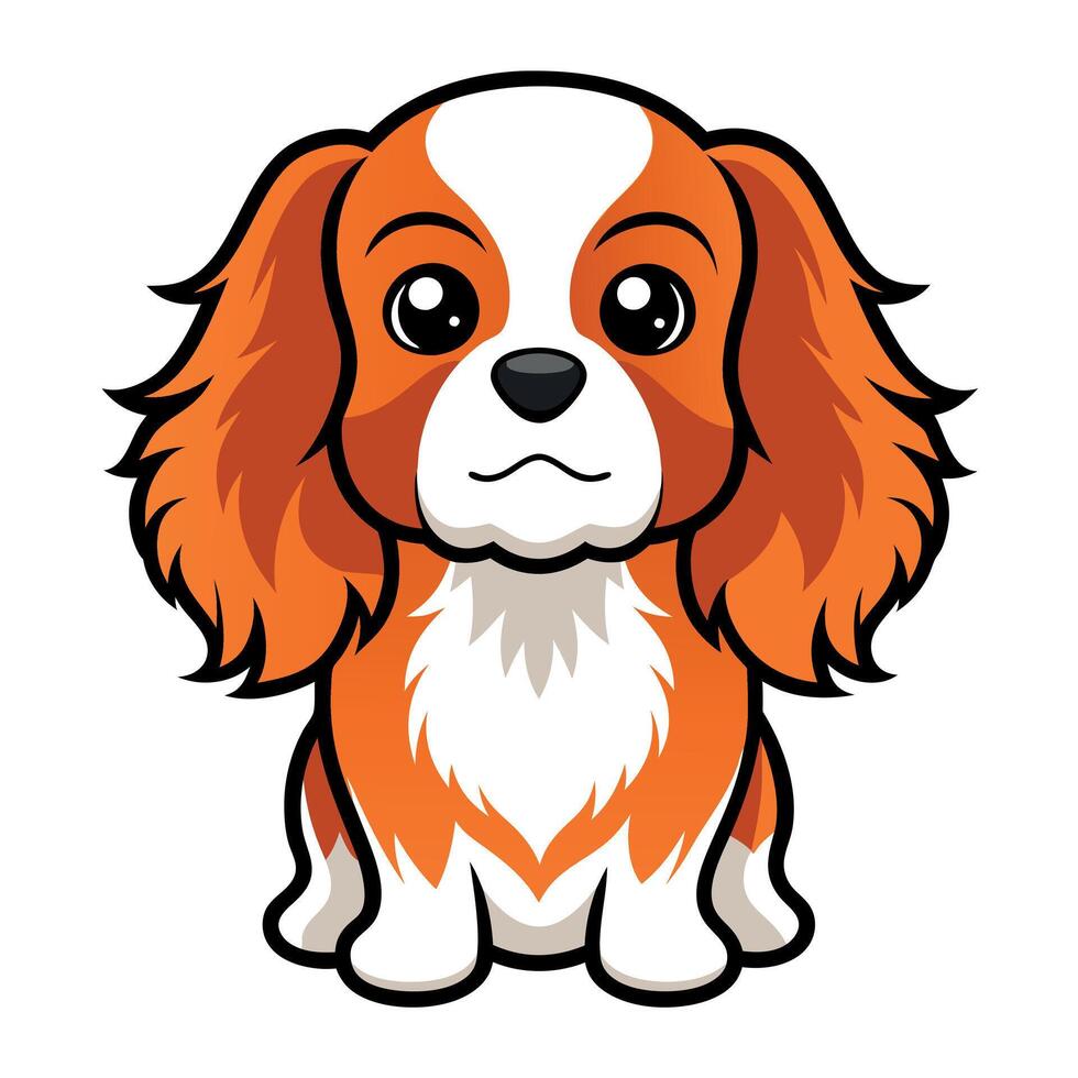 Cava Tzu dog knocks kawaii vector