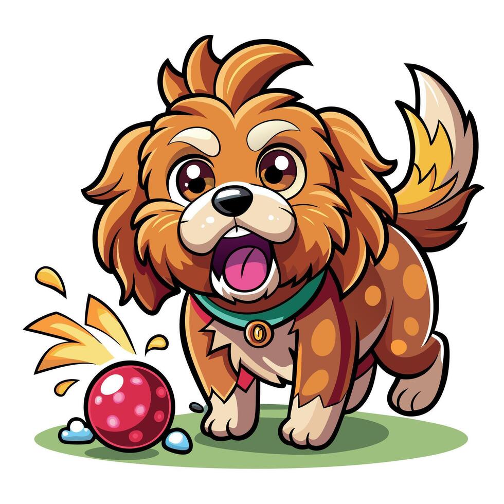 Cavapoo dog knocks kawaii vector