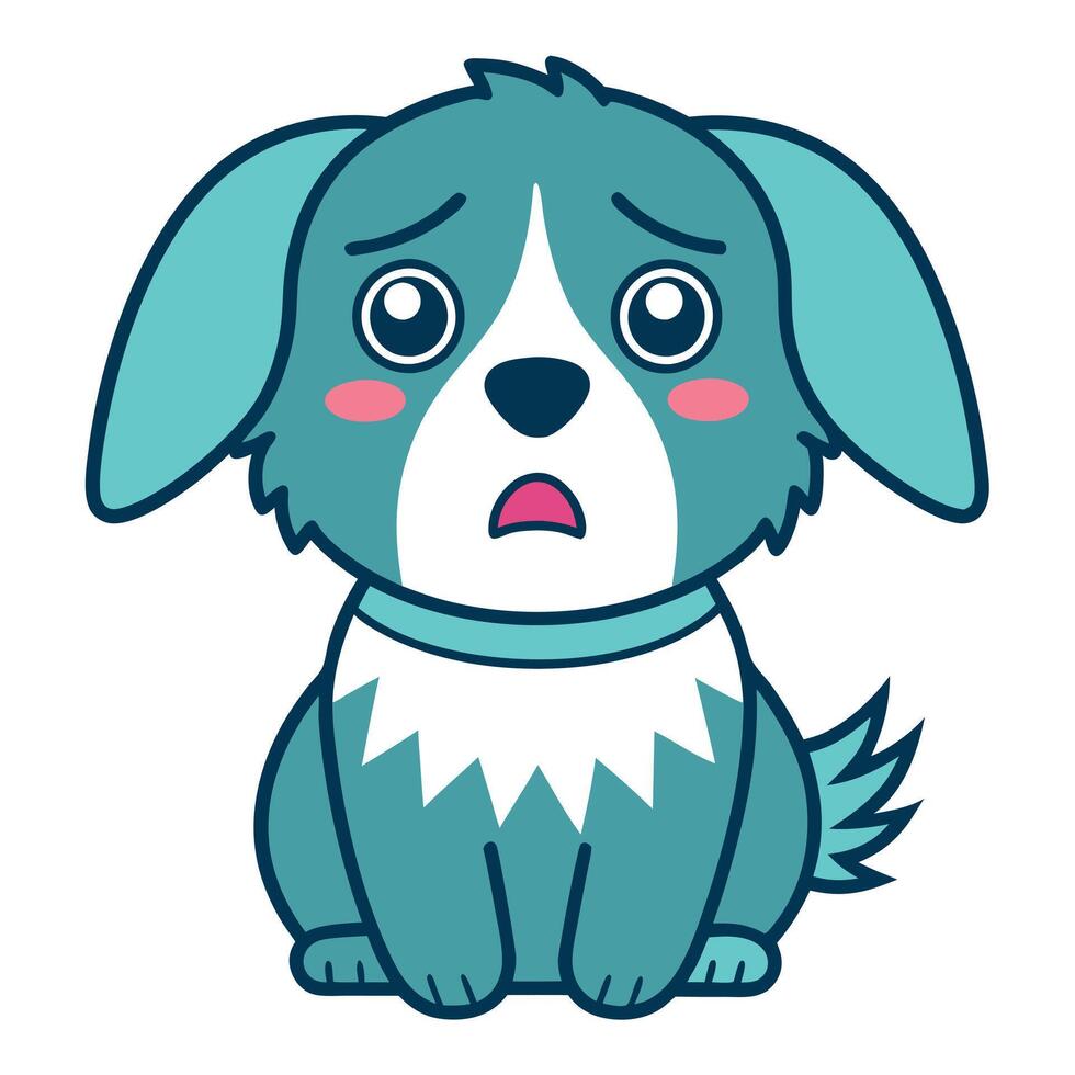 Cavapoo dog cries kawaii vector