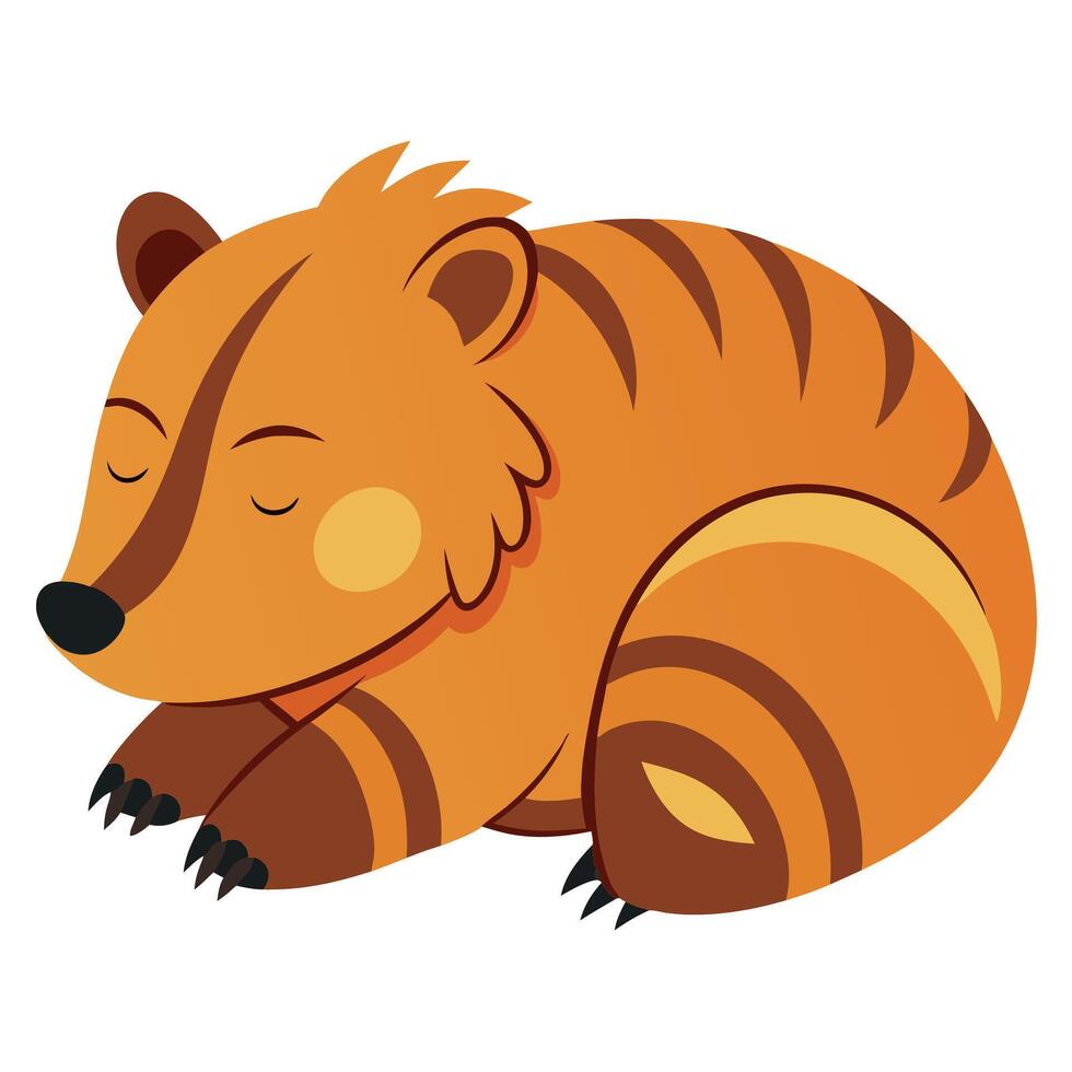 Cave Bear sleeps kawaii vector