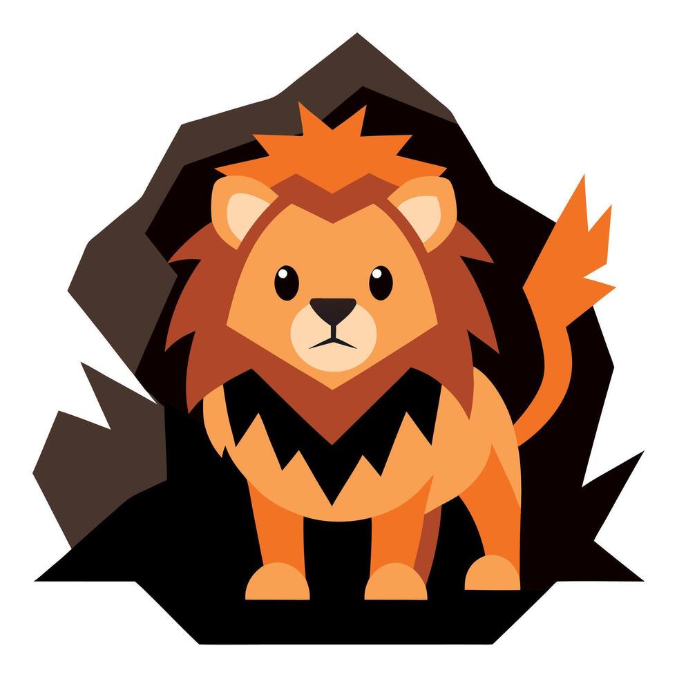 Cave Lion goes kawaii vector