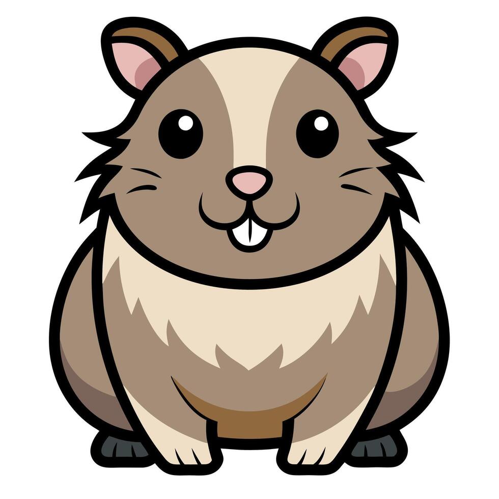 Cavy rodent sits kawaii vector