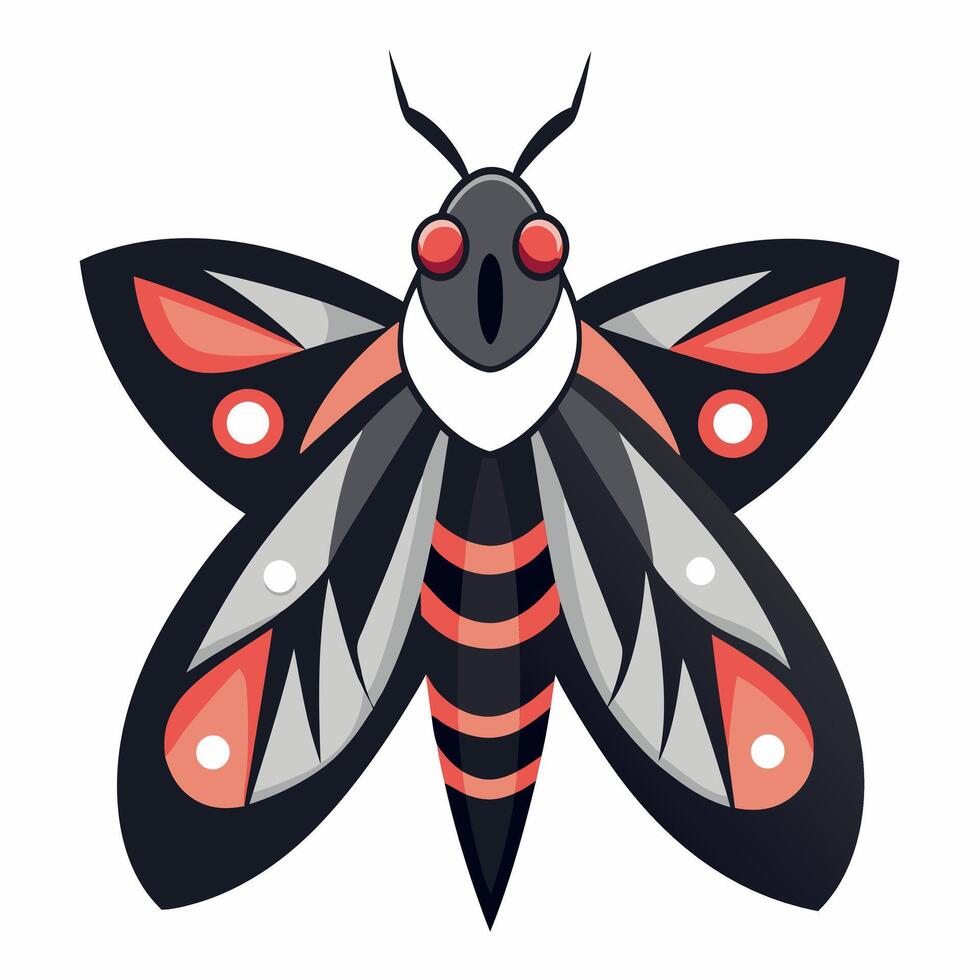 Cecropia Moth cries kawaii vector