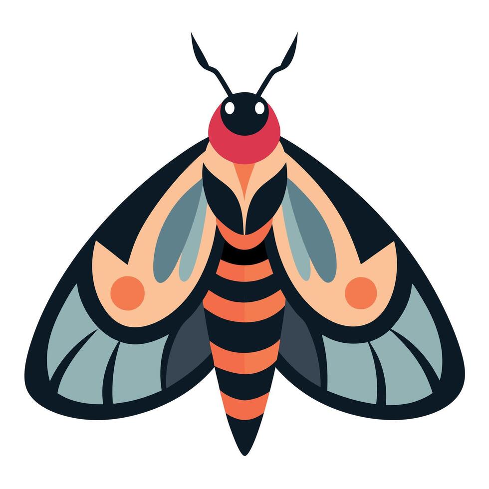 Cecropia Moth flies kawaii vector