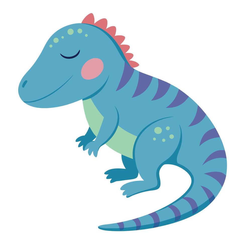 Ceratosaurus dinosaur sleeps kawaii vector