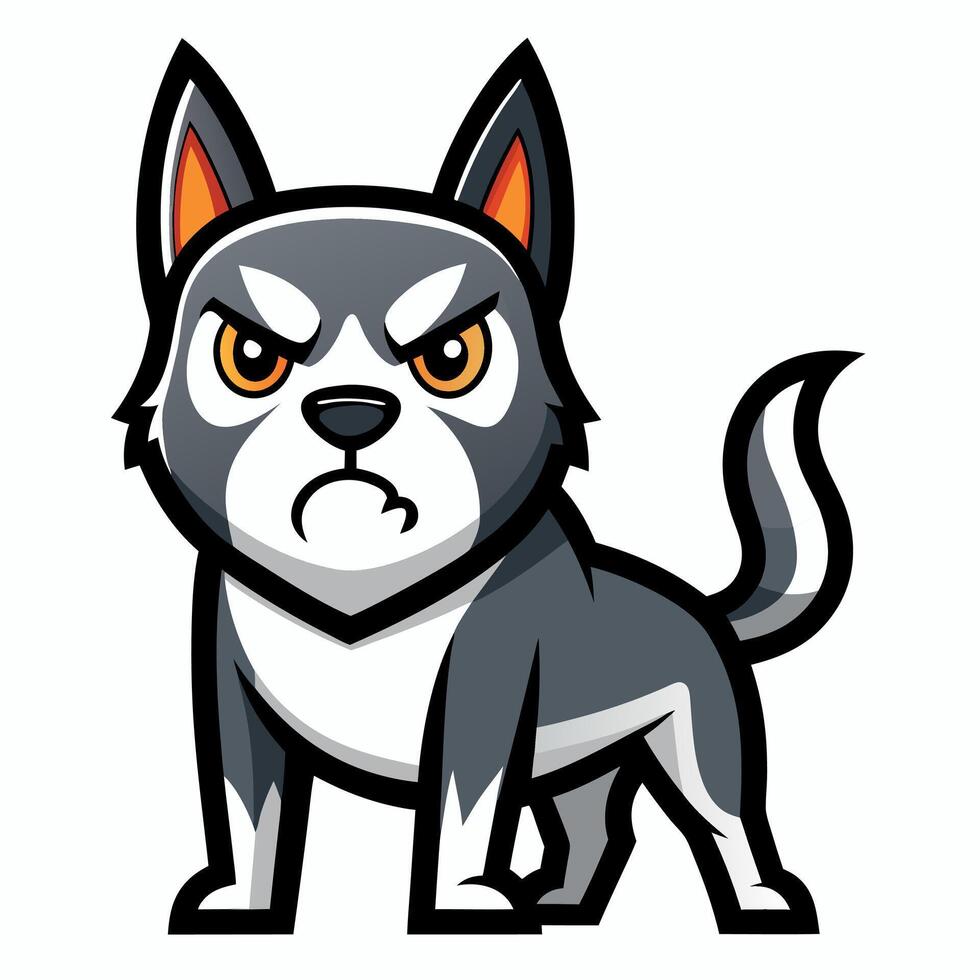 Cesky Fousek dog angry kawaii vector