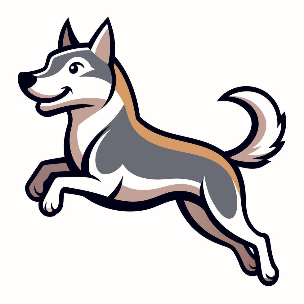 Cesky Fousek dog jumps kawaii vector