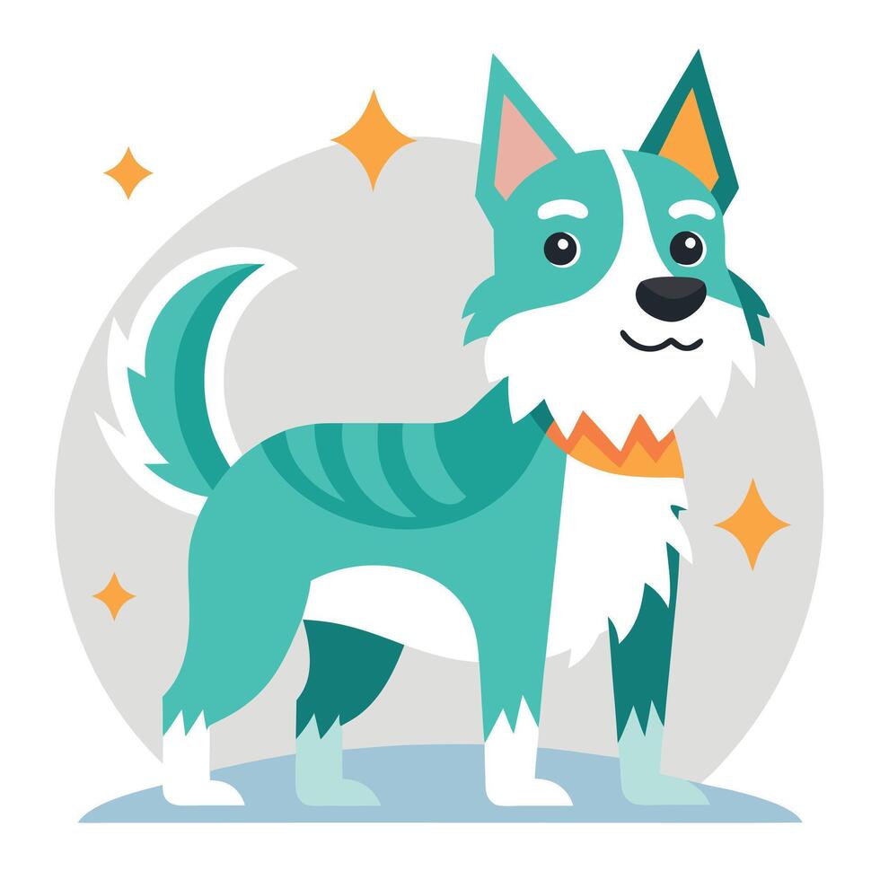 Cesky Fousek dog learns kawaii vector