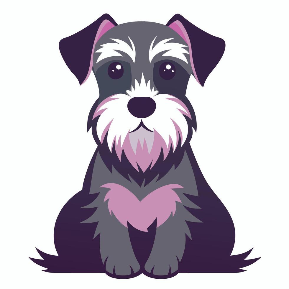Cesky Terrier dog sits kawaii vector