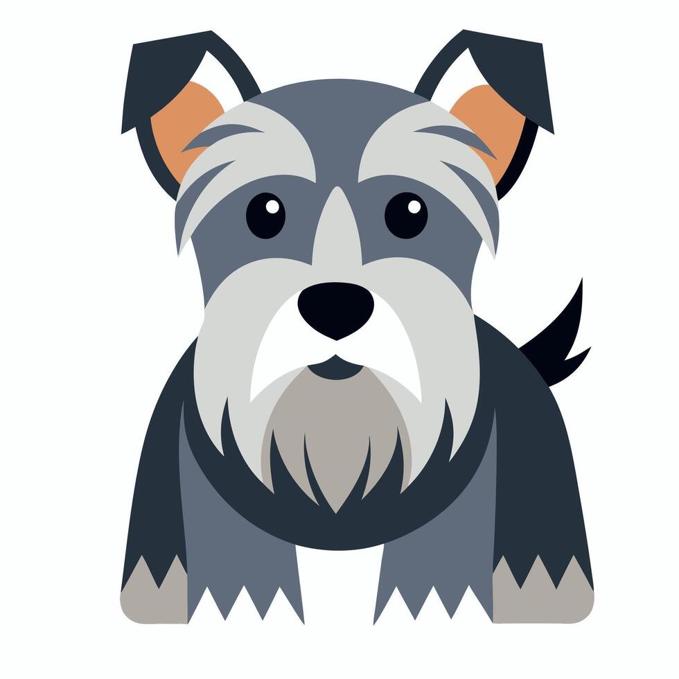 Cesky Terrier dog stands kawaii vector