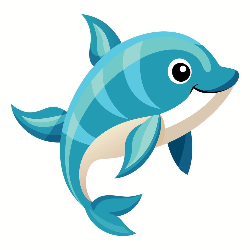 Cetacean fish goes kawaii vector
