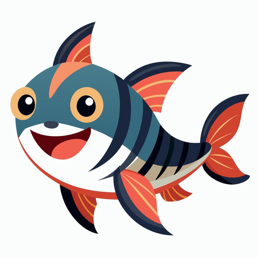 Cetacean fish knocks kawaii vector