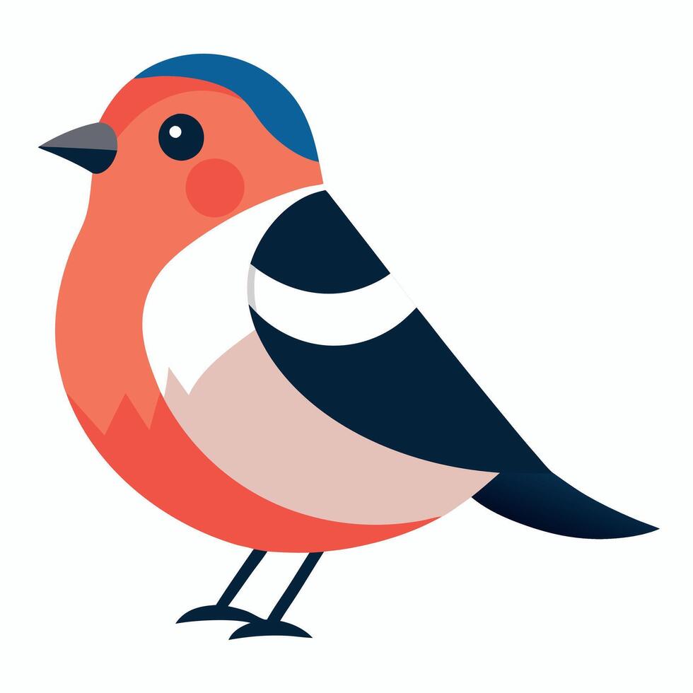 Chaffinch bird runs kawaii vector