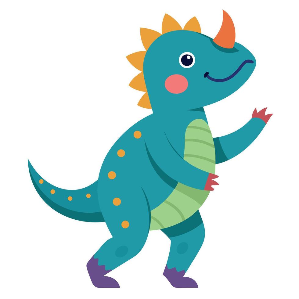Chameleon laughs kawaii vector