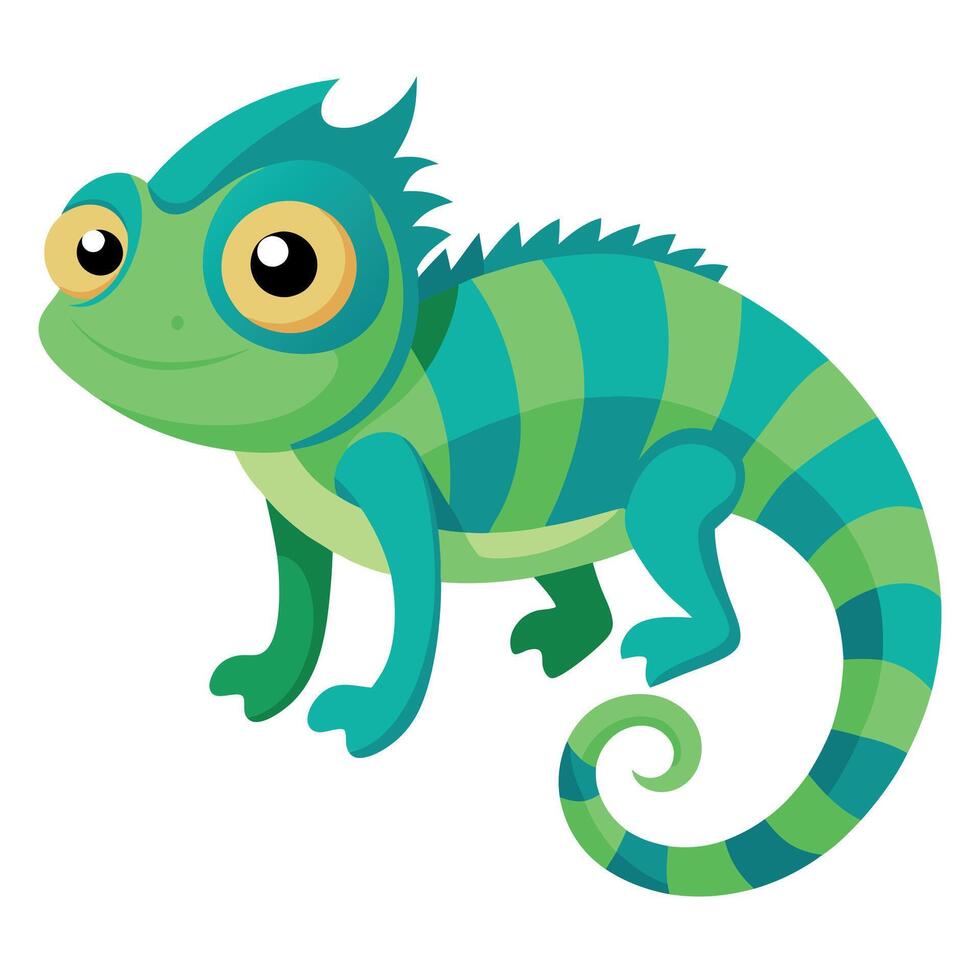 Chameleon screams kawaii vector