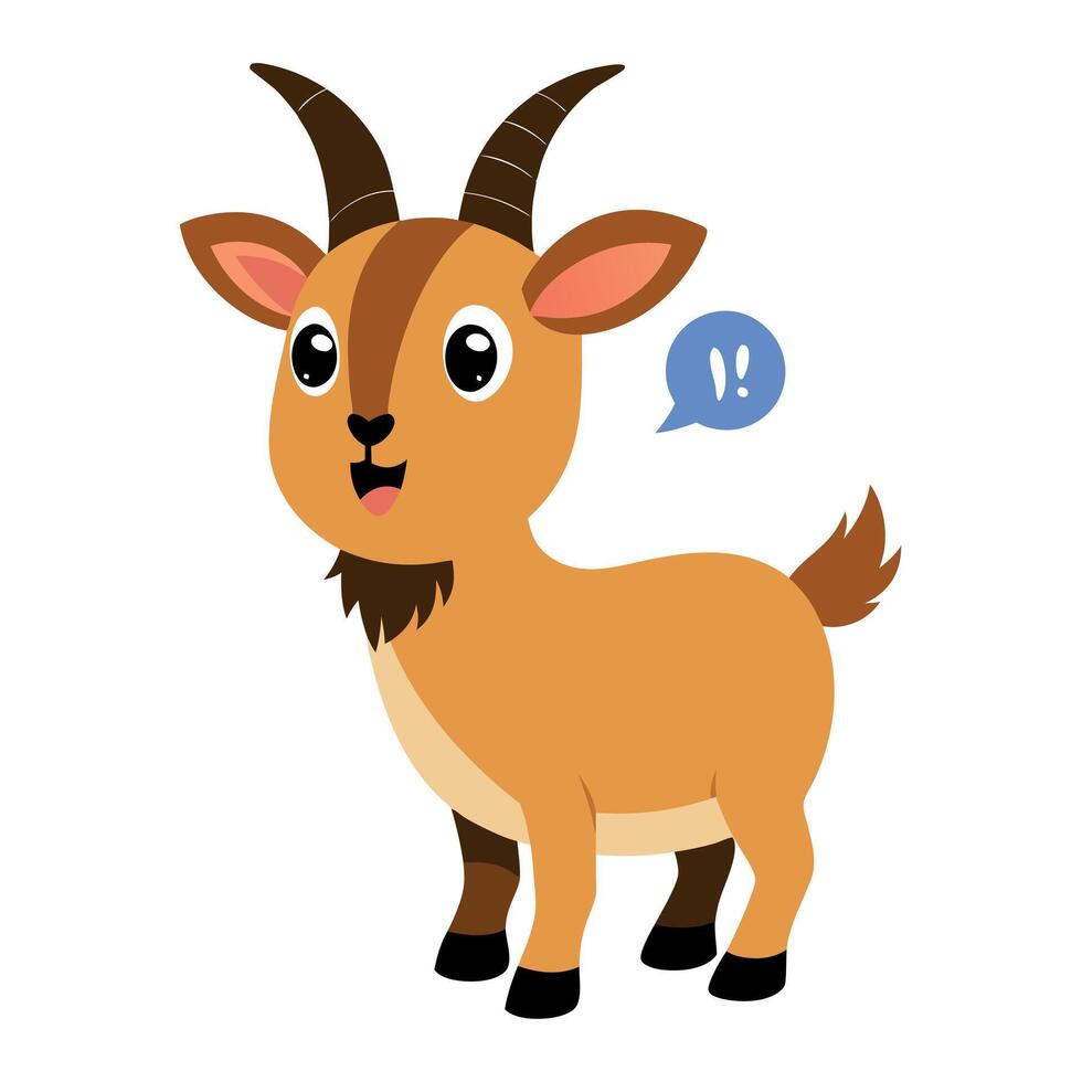 Chamois goat speaks kawaii vector