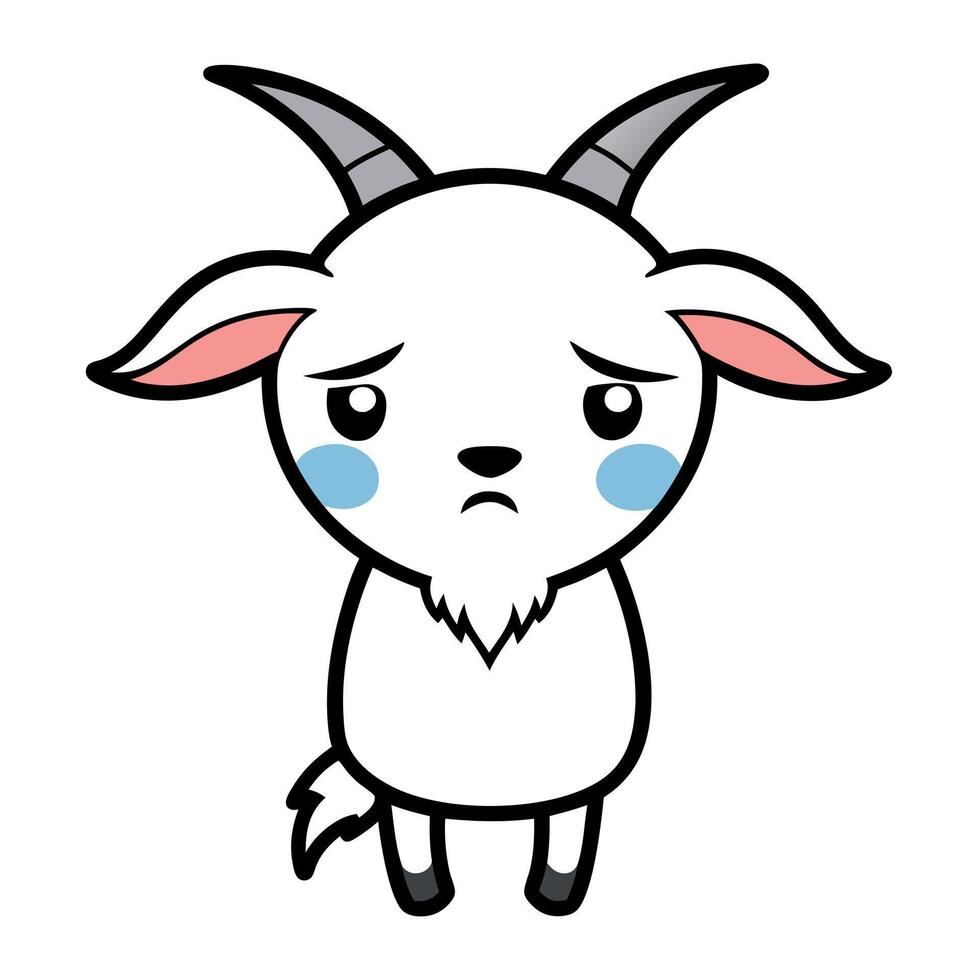Chamois goat cries kawaii vector