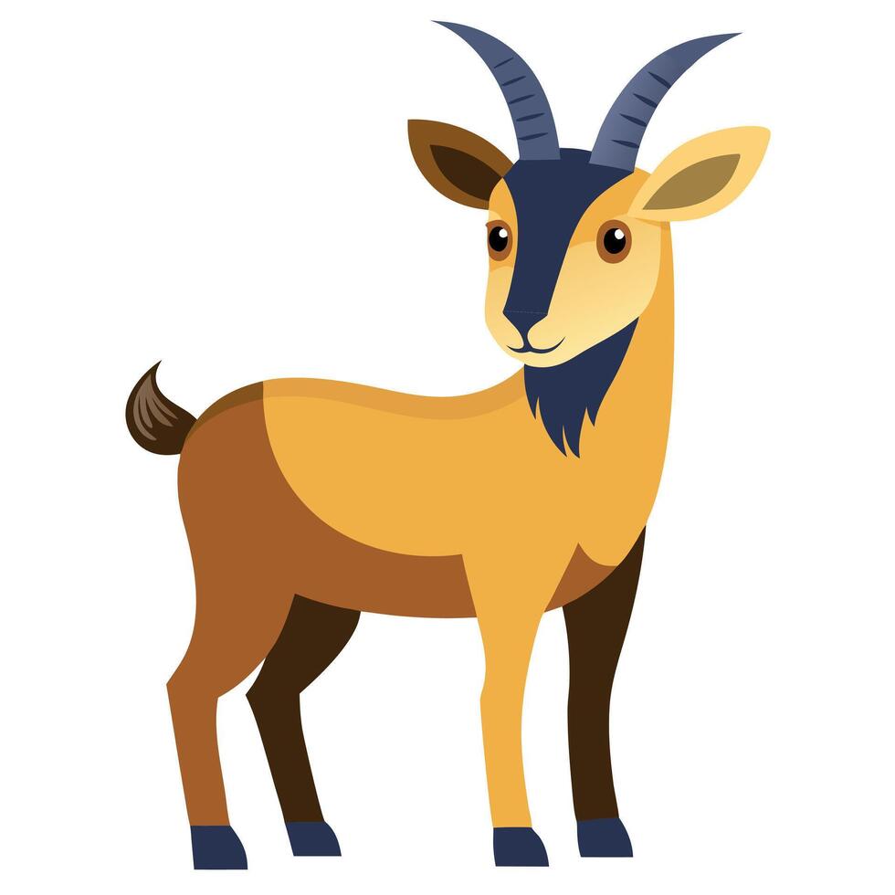 Chamois goat stands kawaii vector