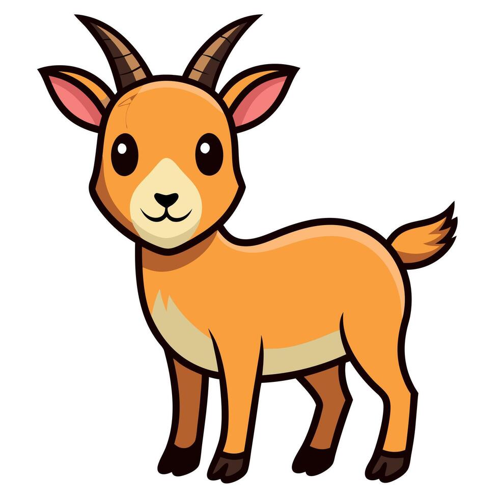 Chamois goat flies kawaii vector
