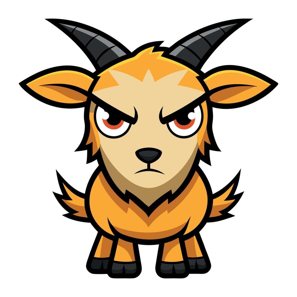Chamois goat angry kawaii vector