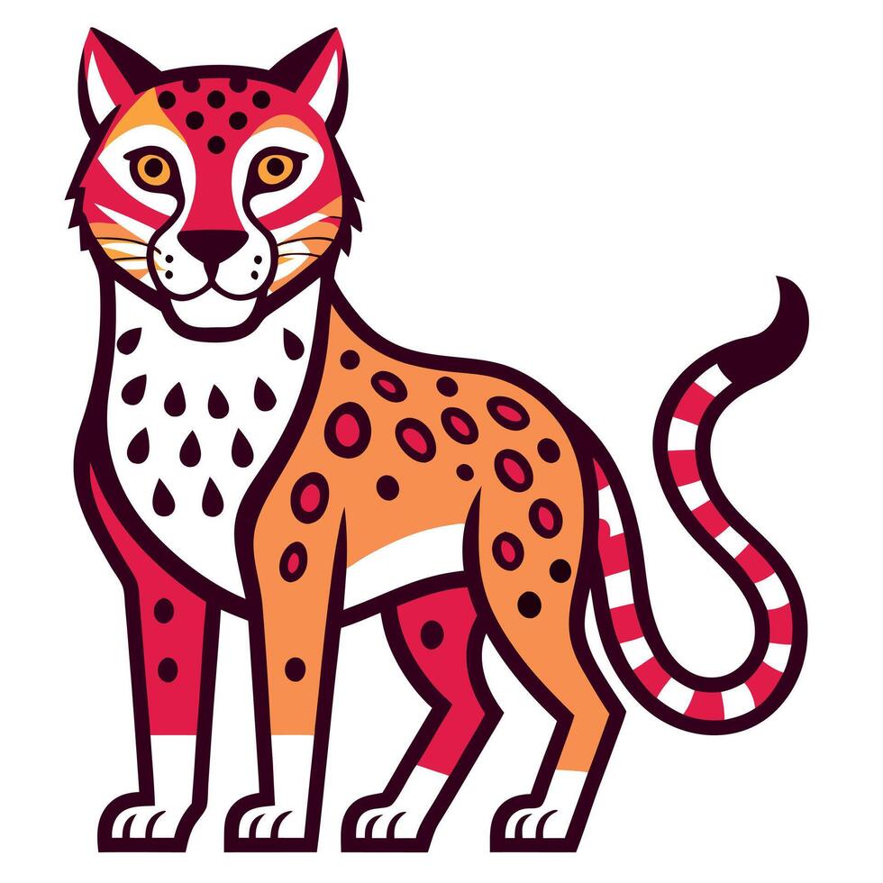 Cheetah lynx knocks kawaii vector