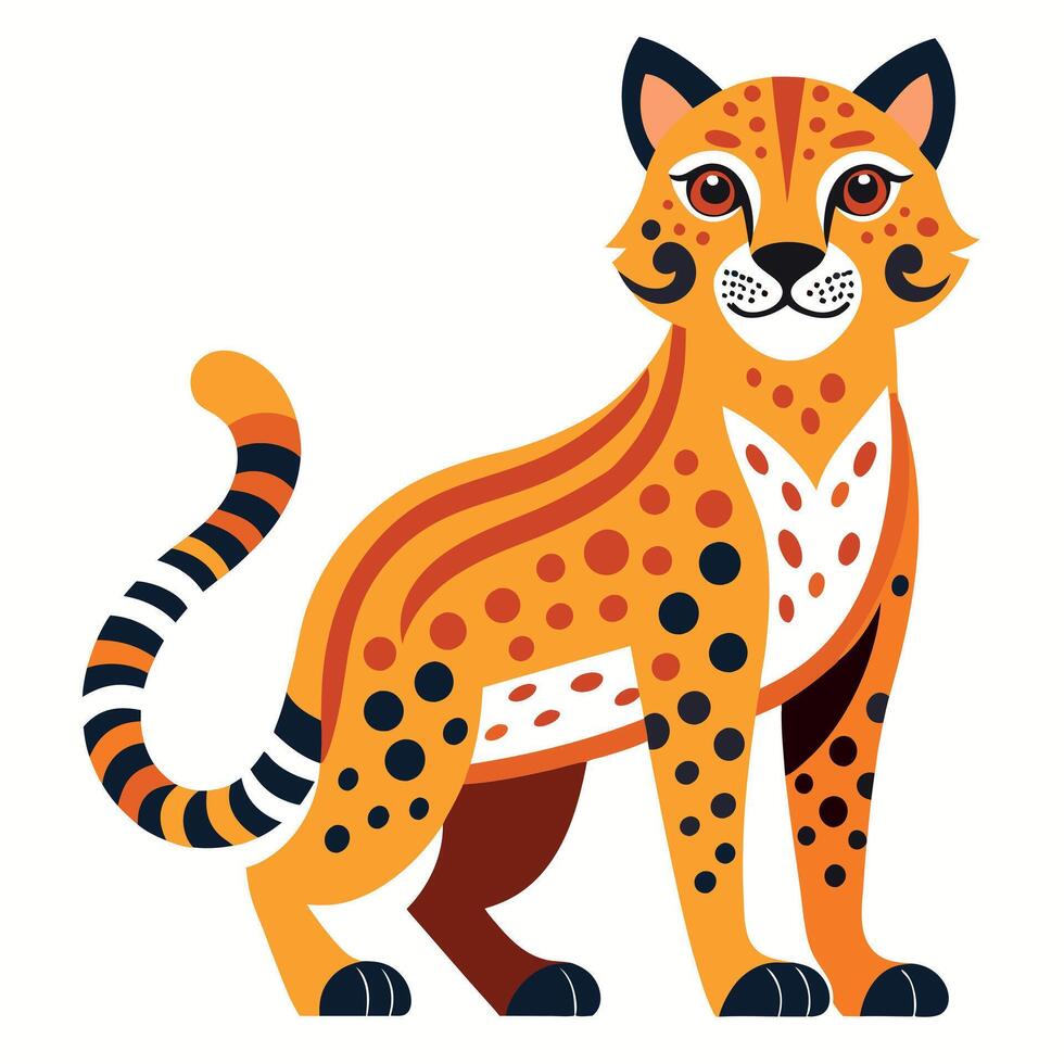 Cheetah lynx flies kawaii vector