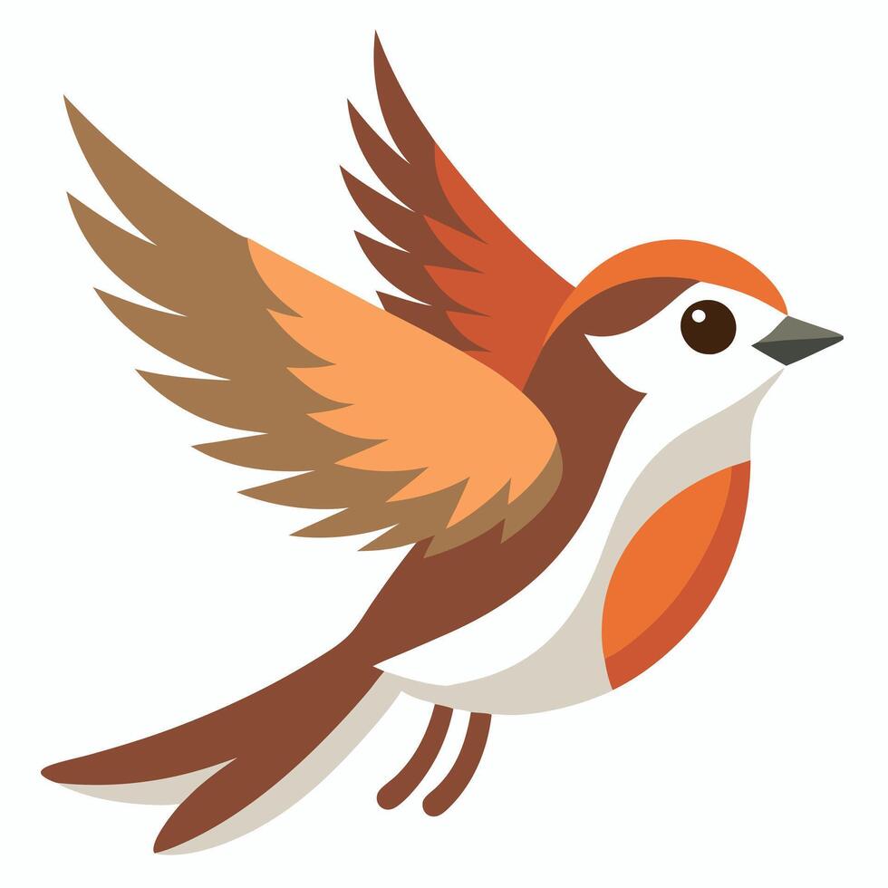 Chestnut-Sided Warbler bird flies kawaii vector