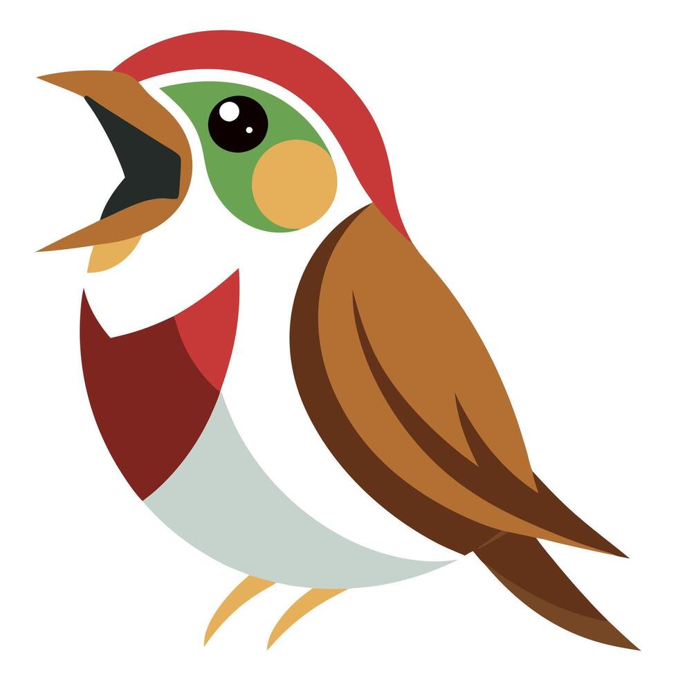 Chestnut-Sided Warbler bird cries kawaii vector