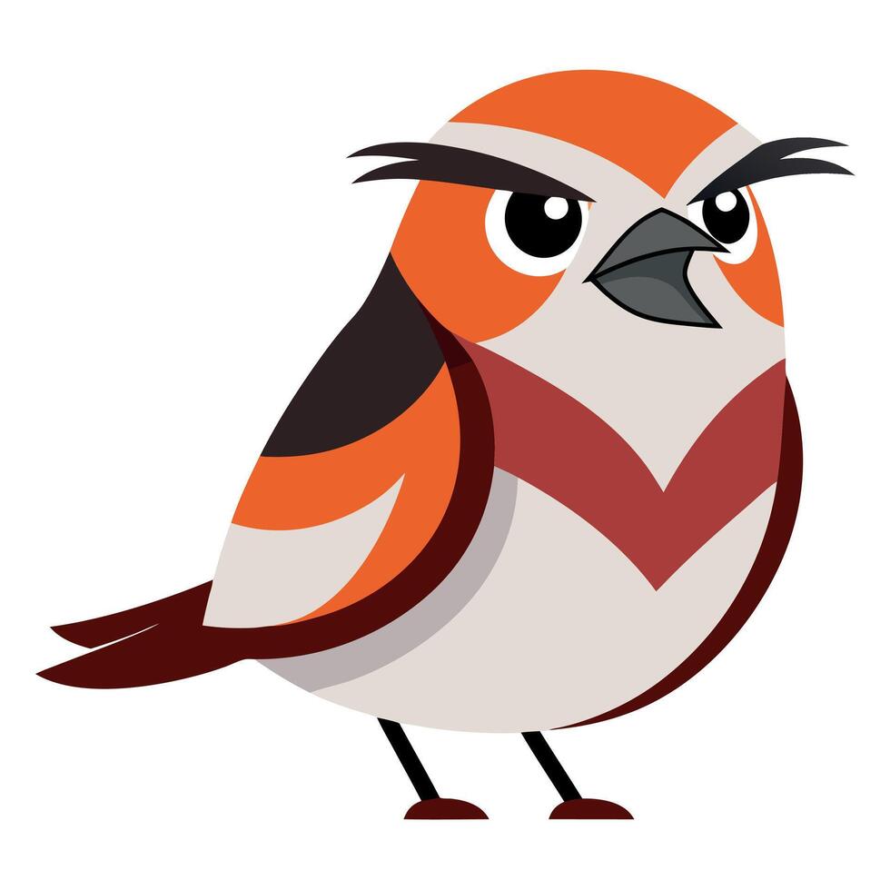 Chestnut-Sided Warbler bird angry kawaii vector