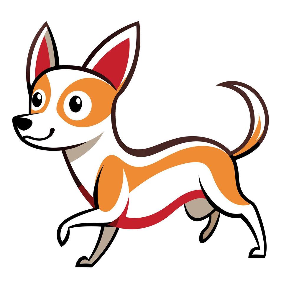 Chihuahua dog runs kawaii vector