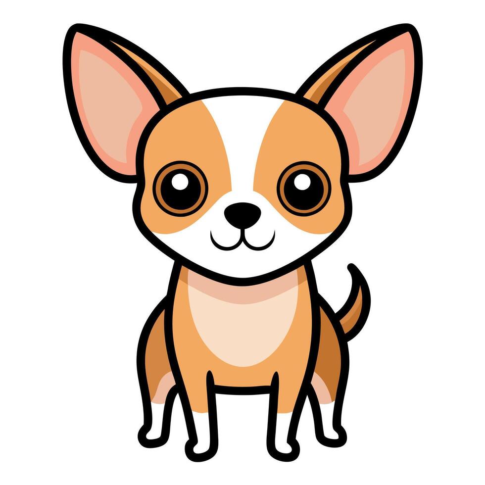 Chihuahua dog looks kawaii vector
